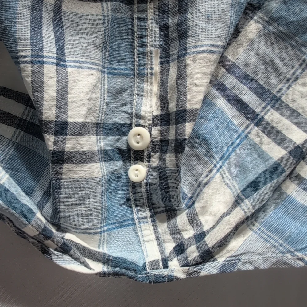 J. Crew Blue and White Casual Button Down Shirt
